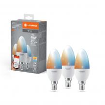 3er Pack LEDVANCE SMART+ Classic E14 Leuchtmittel dimmbar 4,9W wie 40W Tunable White